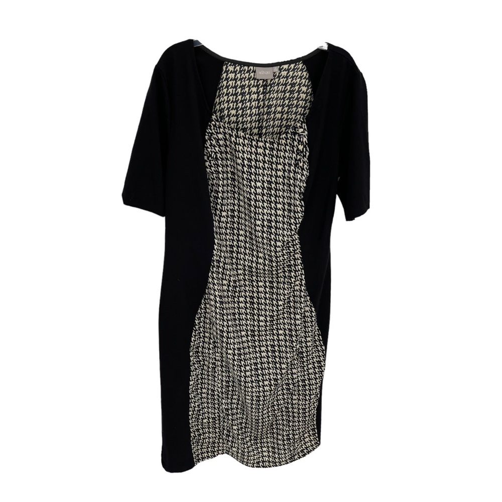 eShakti Colorblock Short Sleeve Dress Womens Size 2X 22W Black Sheath